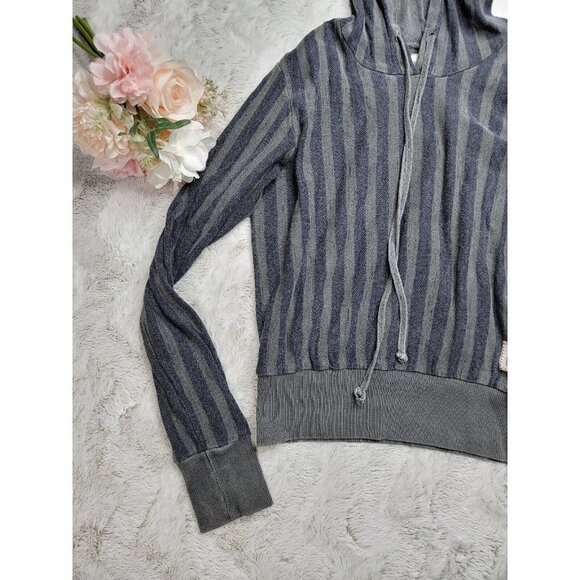 People Of Leisure Stripe Drawstring Long Sleeve Hoodie Size S - Picture 5 of 12